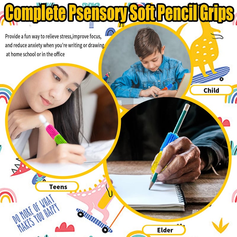 Galagee Reusable Squishy Pencil Grips for Kids Handwriting - Perfect Colorful Cushioned Pencil Holder Writing Aid Grip Trainer Universal Ergonomic Writing Aid For Righties And Lefties (10 Pcs) - Image 5